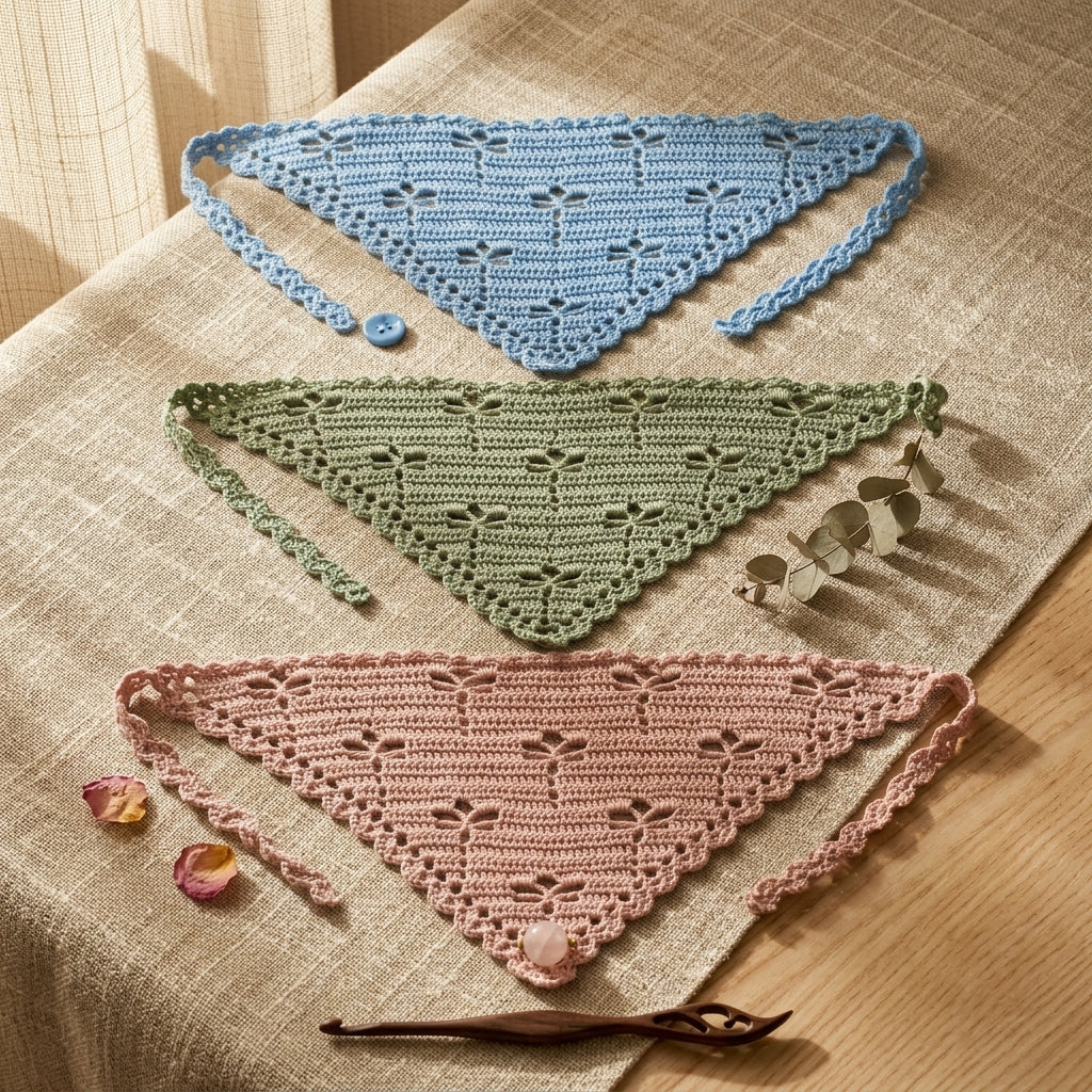 Cottagecore Boho Head Scarf | Beginner Crochet Pattern PDF