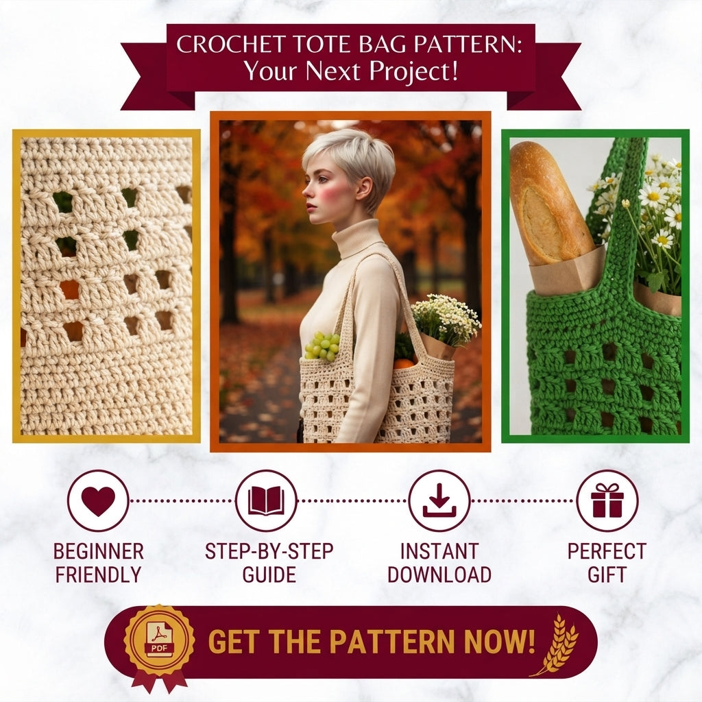 Market Bag Mesh Bag Tote | Crochet Pattern PDF