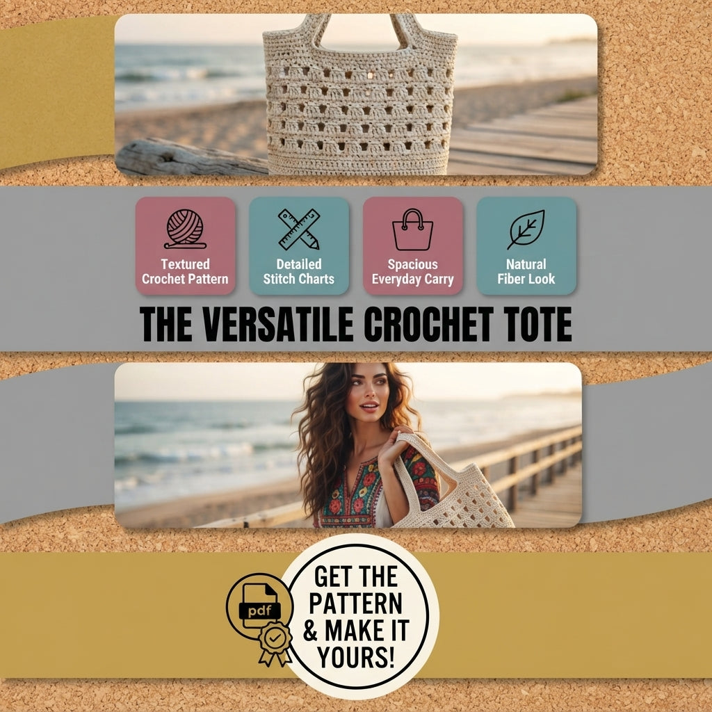 Market Bag Mesh Bag Tote | Crochet Pattern PDF