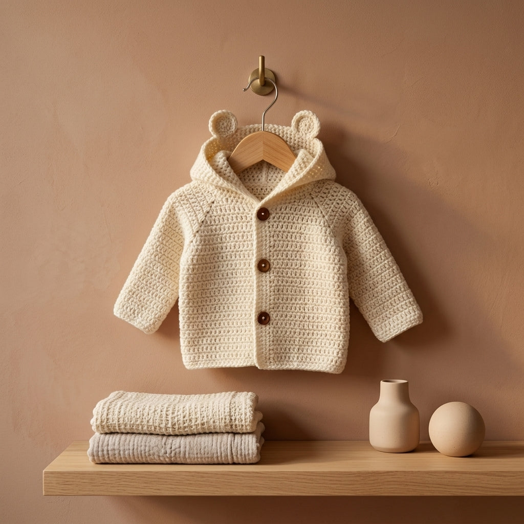 Bear Ears Baby Hoodie Bear Ears v2 | Crochet Pattern PDF