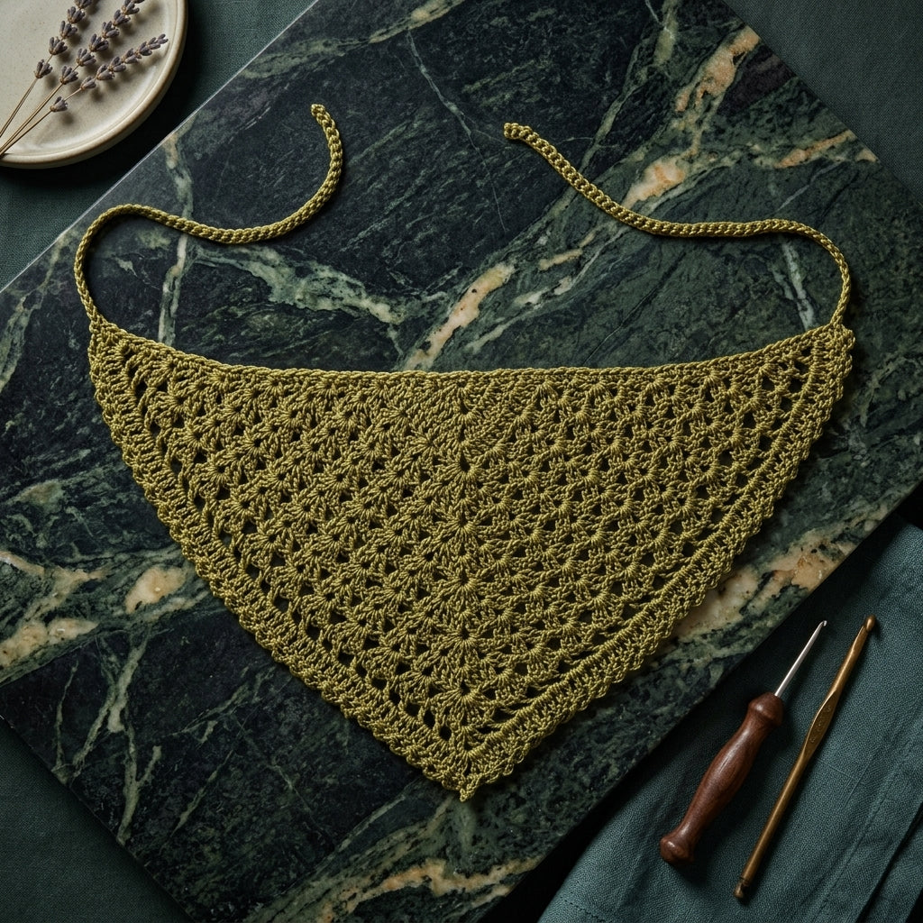 Iris Floral Triangle Bandana | Crochet Pattern PDF