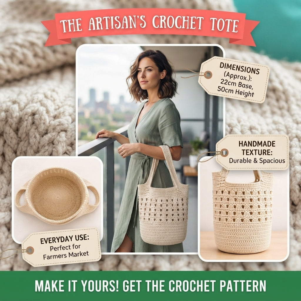 Market Bag Mesh Bag Tote | Crochet Pattern PDF