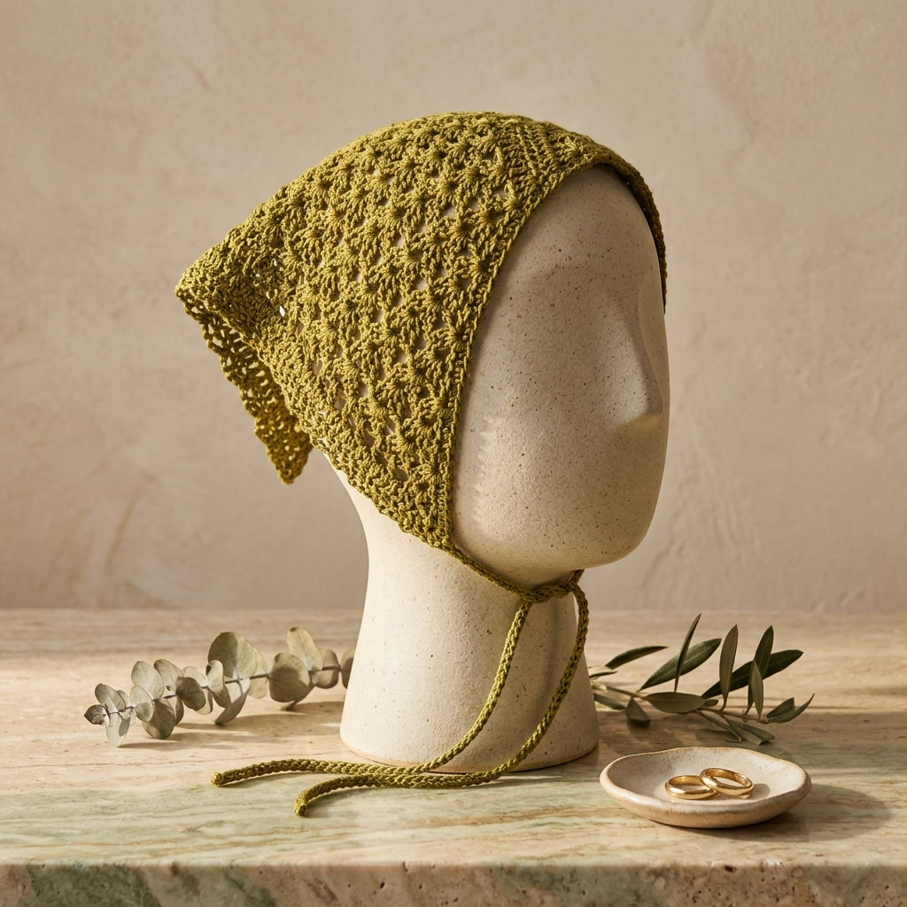 Iris Floral Triangle Bandana | Crochet Pattern PDF