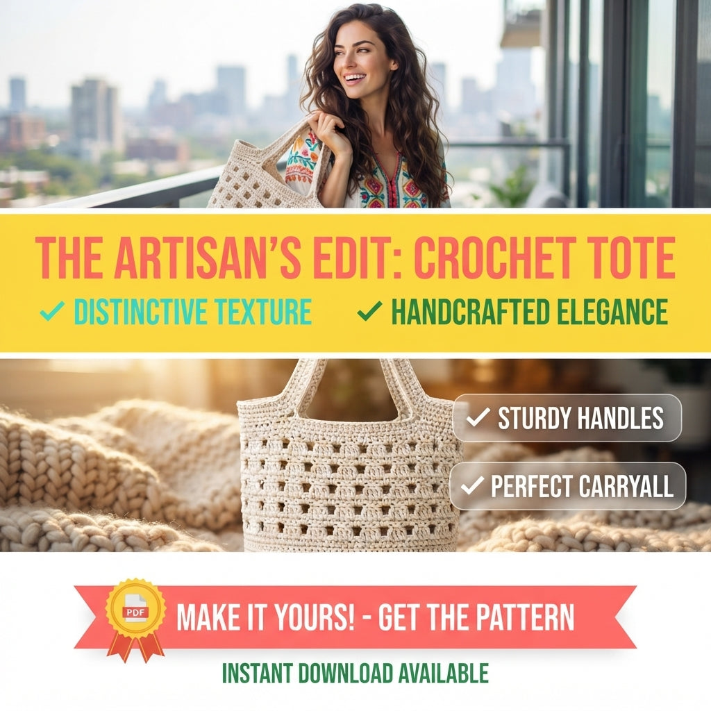 Market Bag Mesh Bag Tote | Crochet Pattern PDF