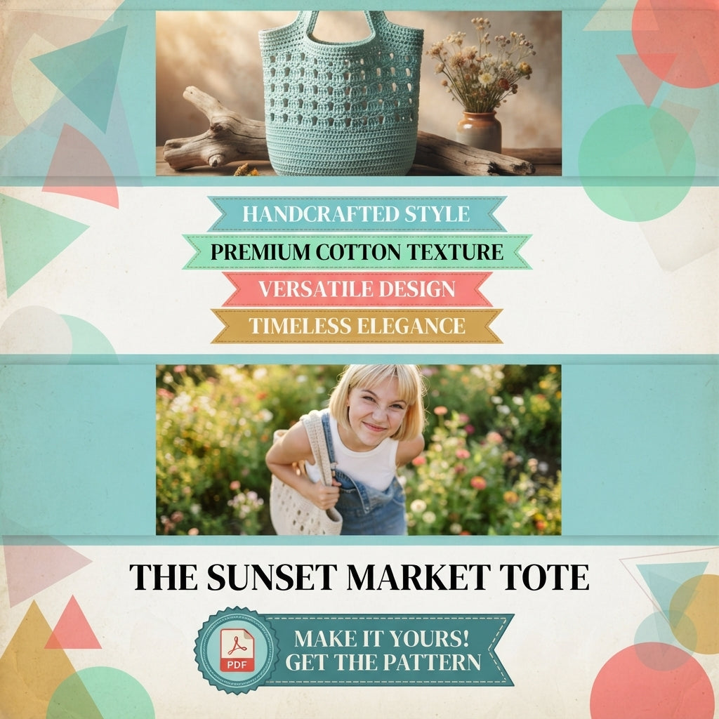 Market Bag Mesh Bag Tote | Crochet Pattern PDF