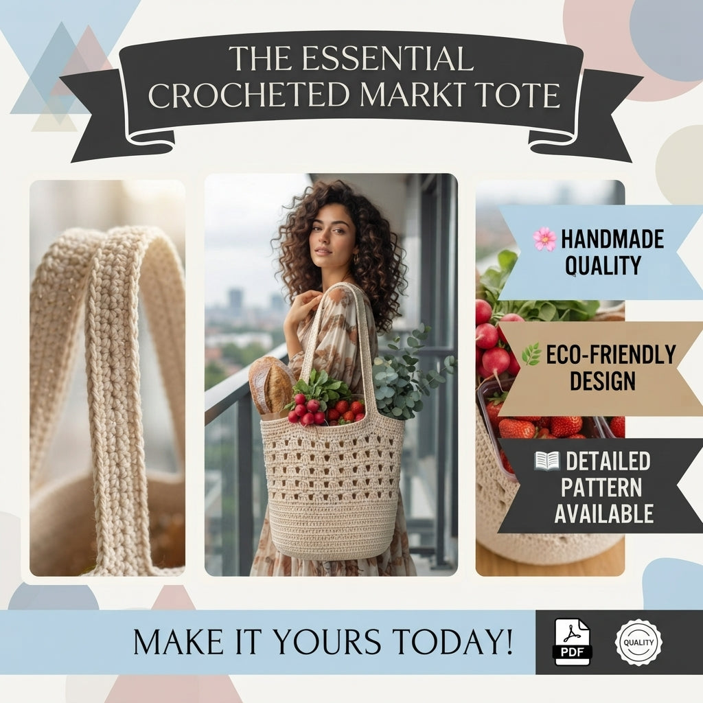 Market Bag Mesh Bag Tote | Crochet Pattern PDF