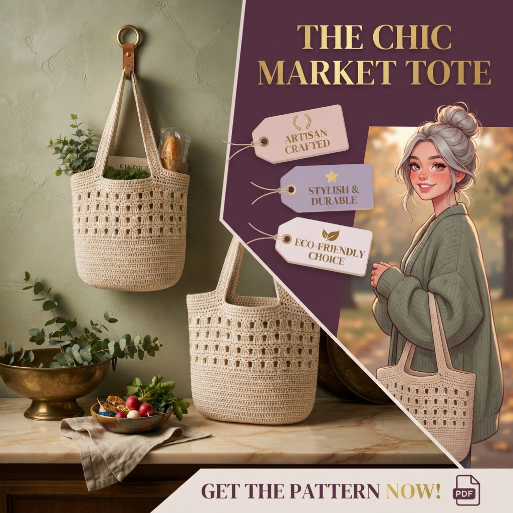 Market Bag Mesh Bag Tote | Crochet Pattern PDF