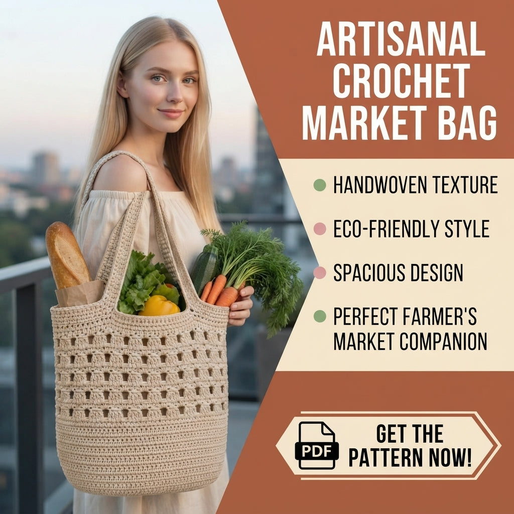 Market Bag Mesh Bag Tote | Crochet Pattern PDF