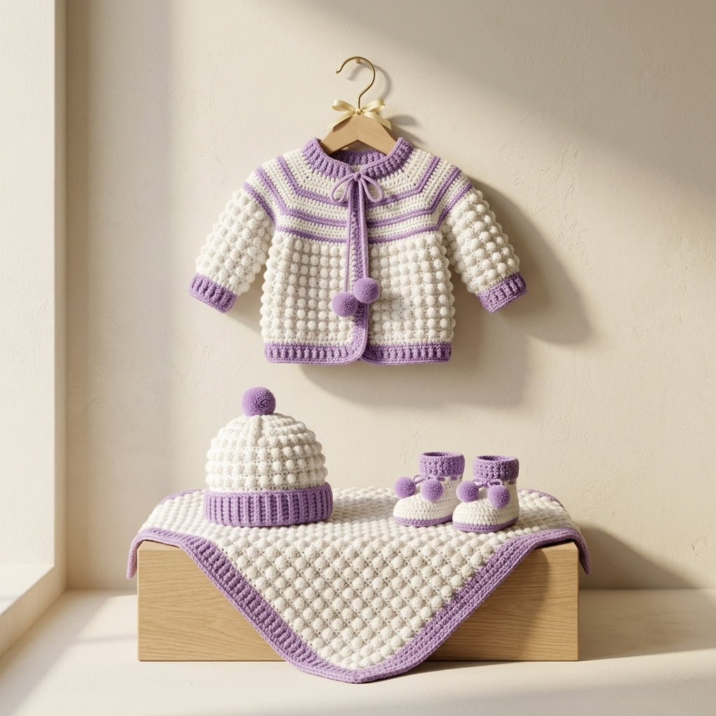 English Vintage Layettes Baby Jacket | Crochet Pattern PDF