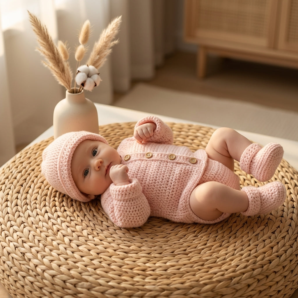 Cardigan Hat Booties Baby Cardigan Classic v3 | Crochet Pattern PDF