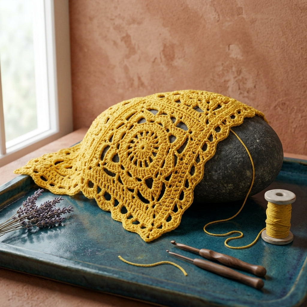 Yellow Granny Square Headscarf | Crochet Pattern PDF