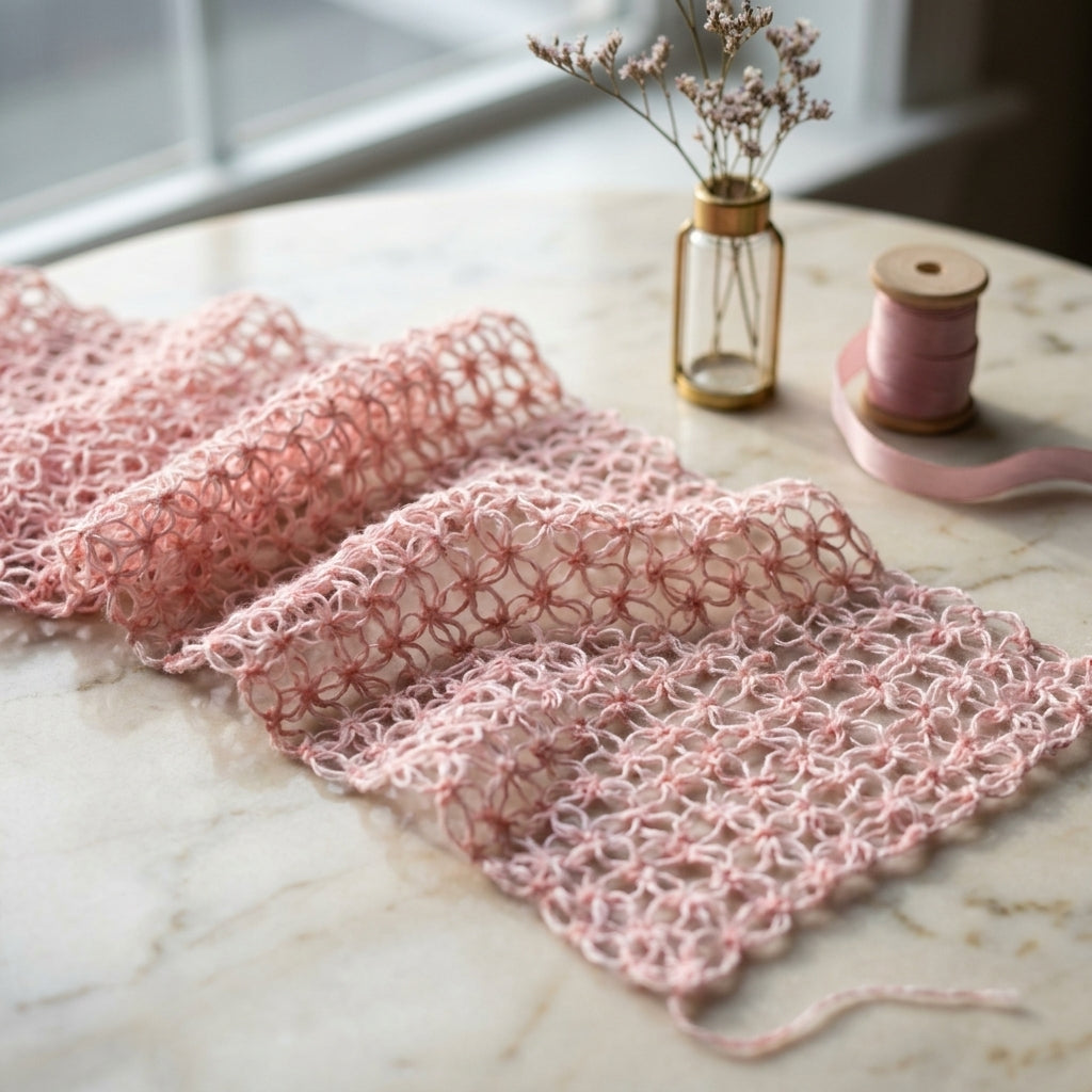 Lacy Floral Boho Head Scarf | Crochet Pattern PDF
