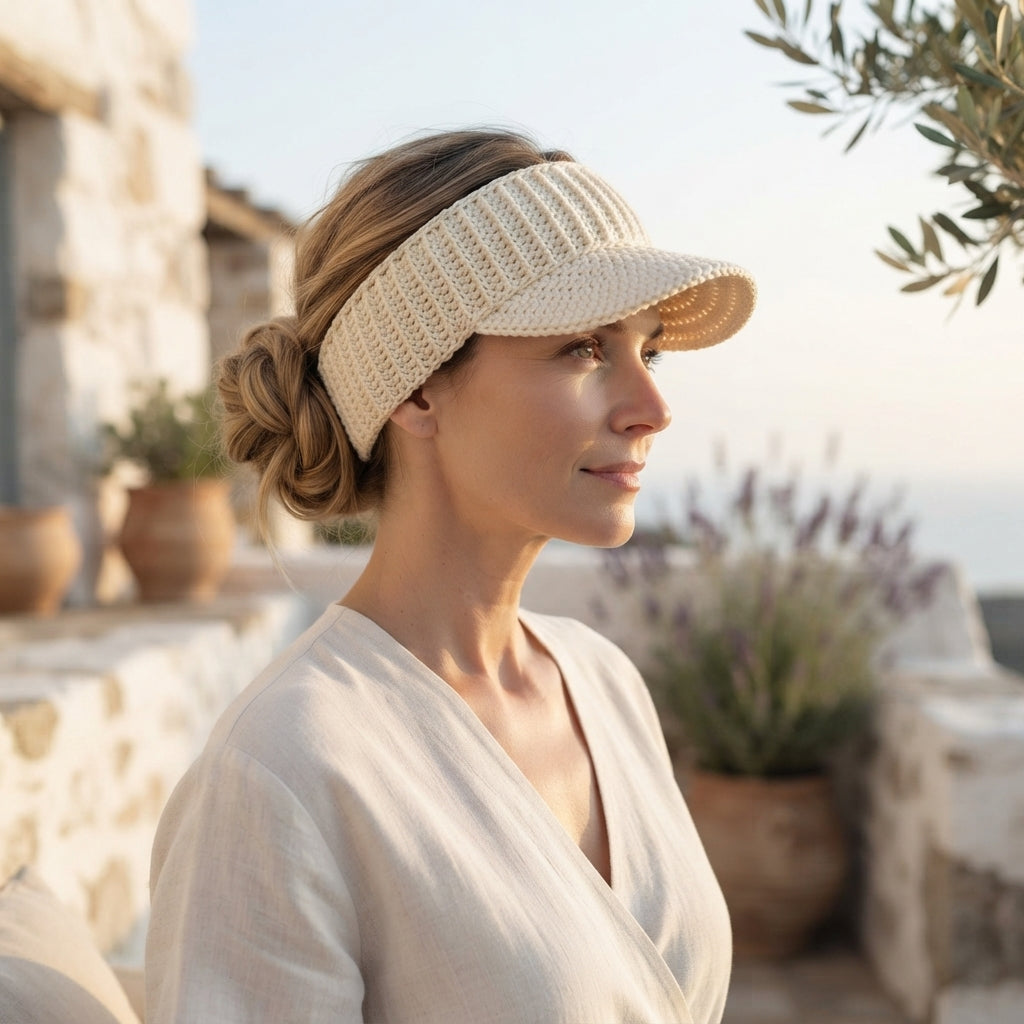 Modern Sun Visor | Crochet Hat Pattern PDF — Design 8