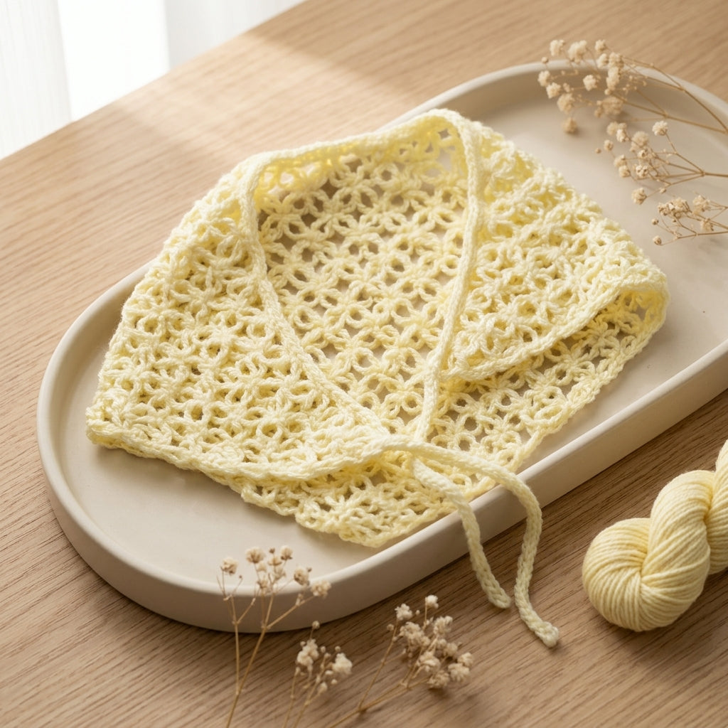 Lacy Floral Boho Head Scarf | Crochet Pattern PDF