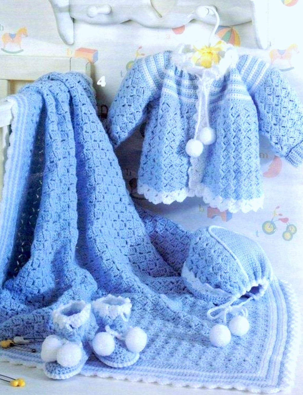 English Vintage Layettes Baby Jacket | Crochet Pattern PDF