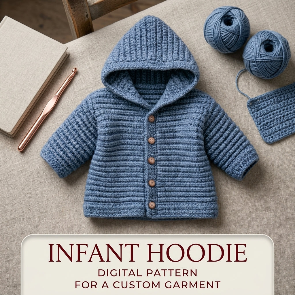 Hooded Sweater Newborn Baby Hoodie | Crochet Pattern PDF