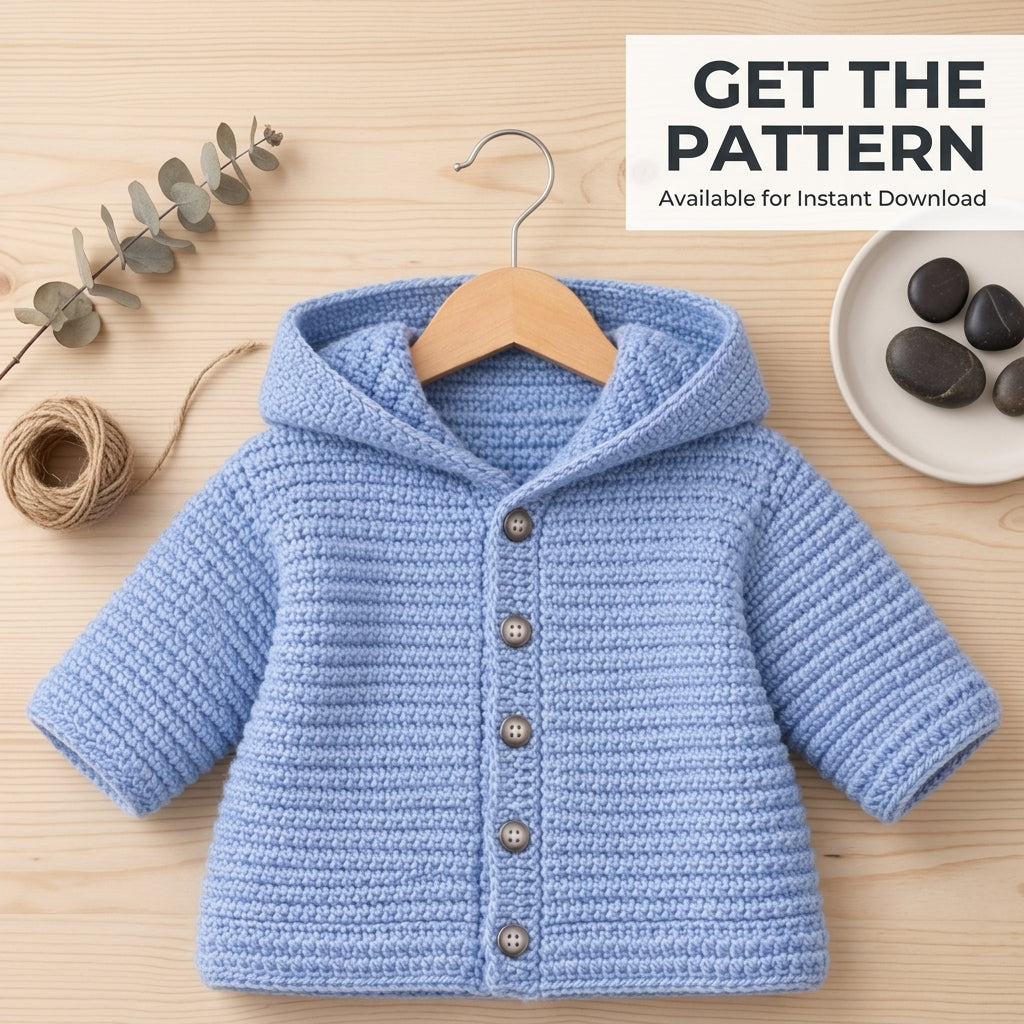 Hooded Sweater Newborn Baby Hoodie | Crochet Pattern PDF
