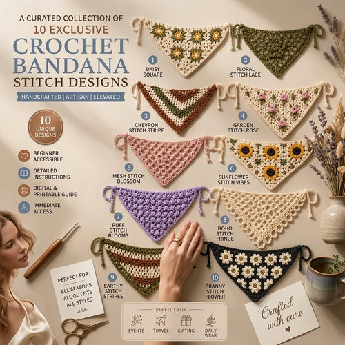 10-in-1 Boho Head Scarf Bundle | Crochet Pattern PDF
