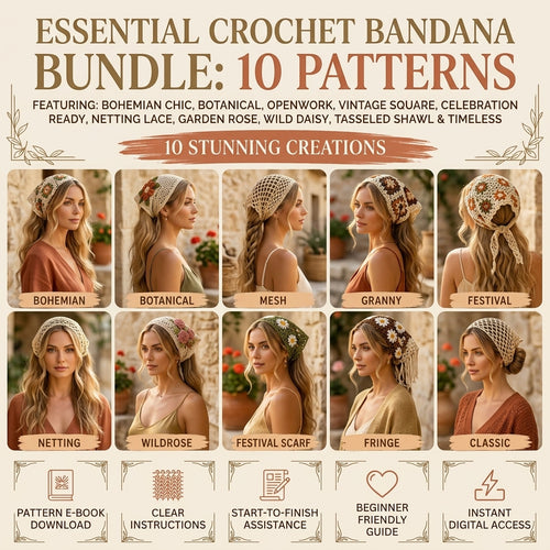 10-in-1 Festival Bandana Bundle | Crochet Pattern PDF