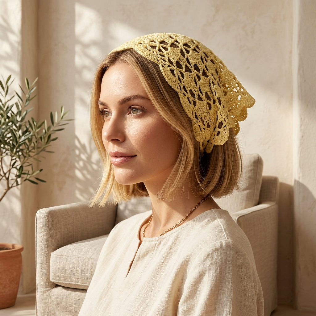 Granny Square Boho Headscarf | Crochet Pattern PDF