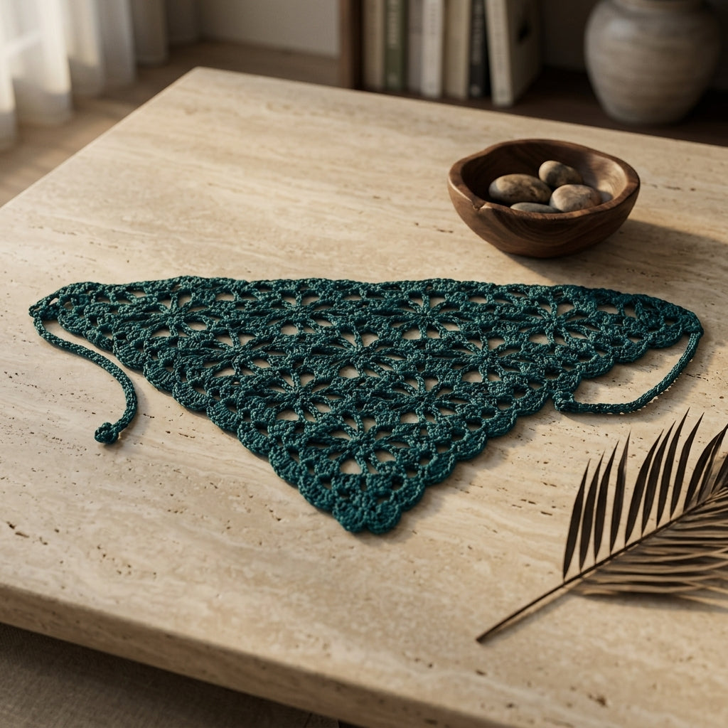 Vintage Floral Hair Bandana | Crochet Pattern PDF