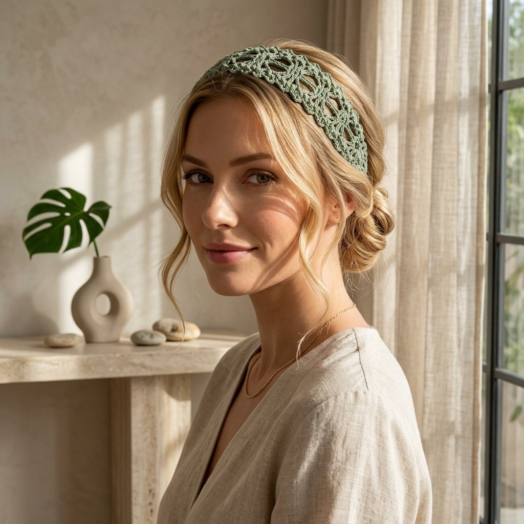 Boho Lace Headband Wrap | Crochet Pattern PDF
