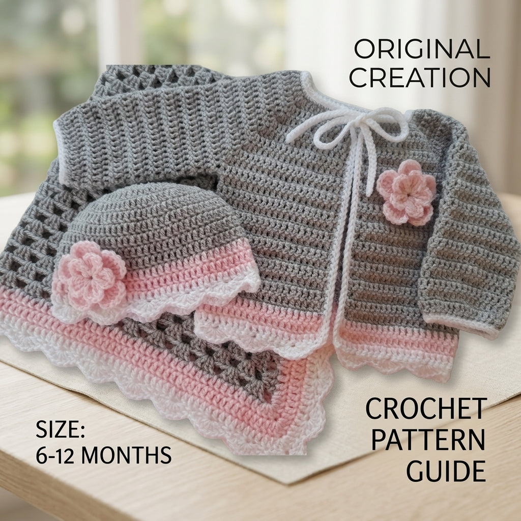 Blanket Hat Cardigan Baby Cardigan | Crochet Pattern PDF