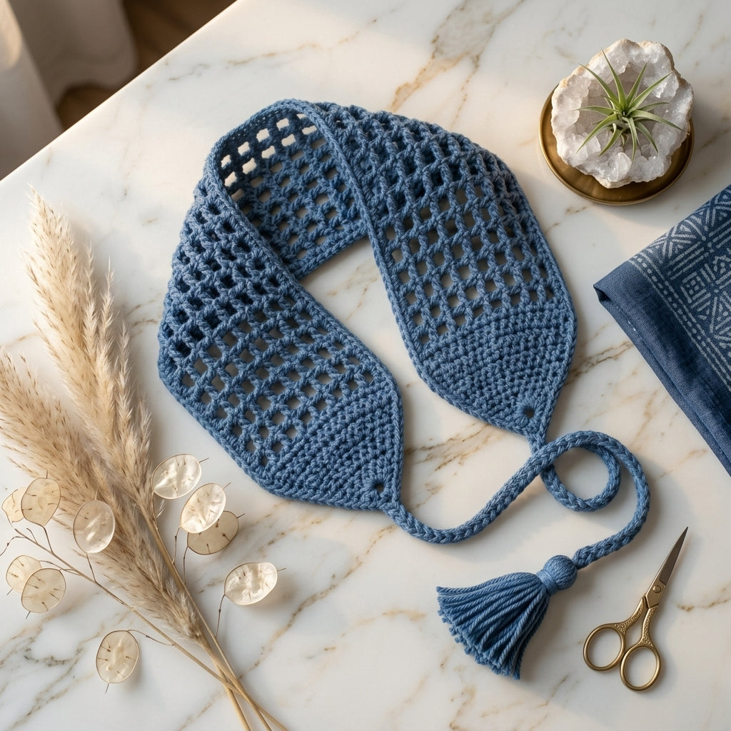 Diamond Mesh Lace Headband | Crochet Pattern PDF