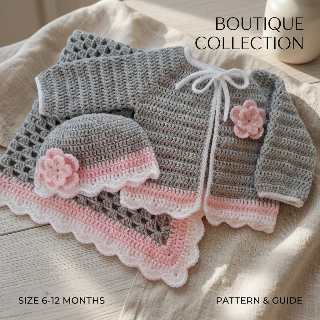 Blanket Hat Cardigan Baby Cardigan | Crochet Pattern PDF