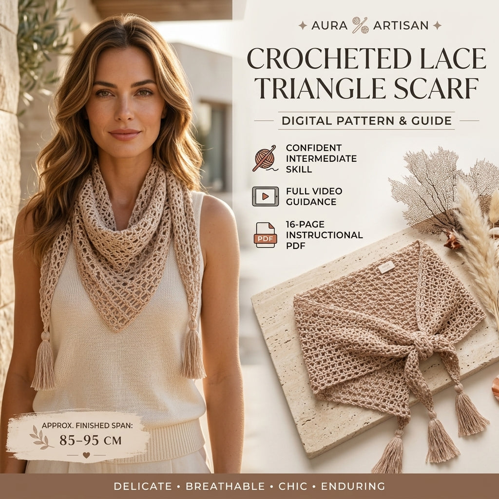 Lace Mesh Triangle Neckerchief | Crochet Pattern PDF