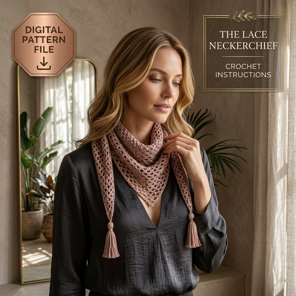 Lace Mesh Triangle Neckerchief | Crochet Pattern PDF