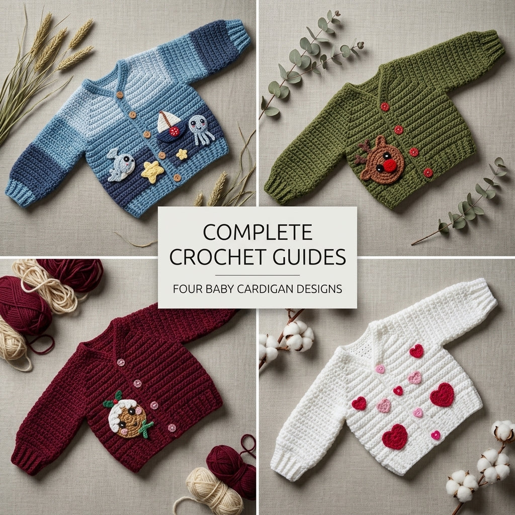 Little Applique Cardigan Baby Cardigan | Crochet Pattern PDF