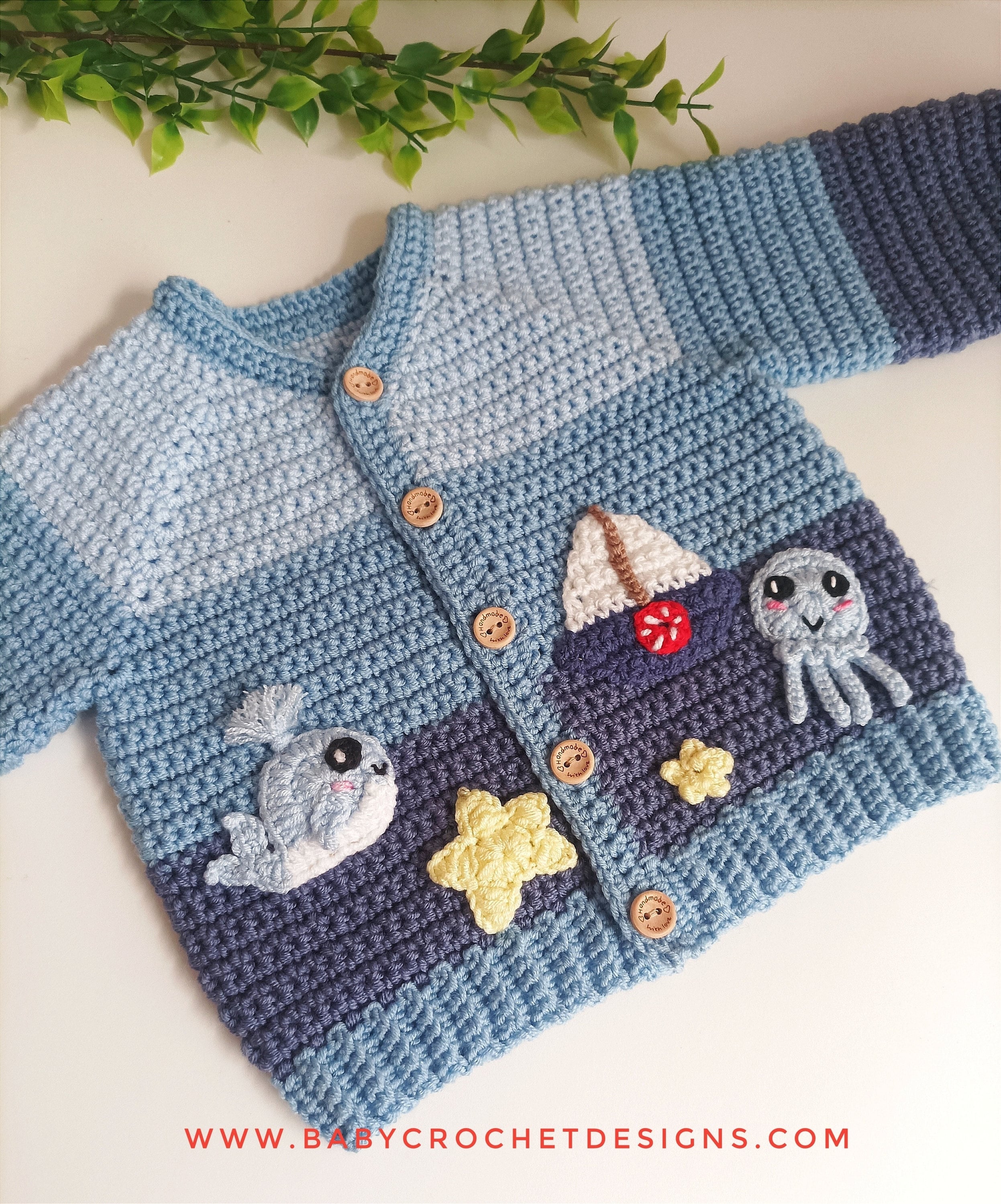 Little Applique Cardigan Baby Cardigan | Crochet Pattern PDF