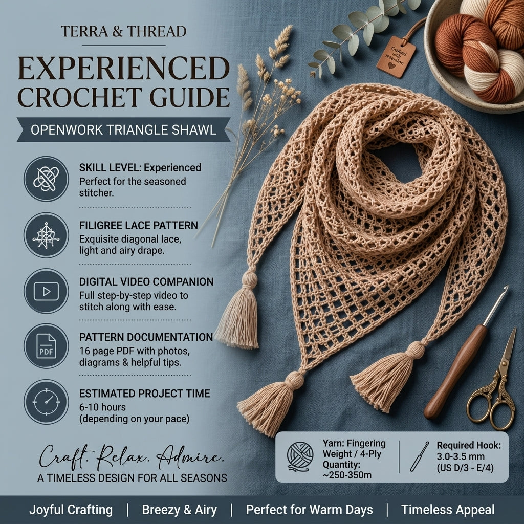 Lace Mesh Triangle Neckerchief | Crochet Pattern PDF