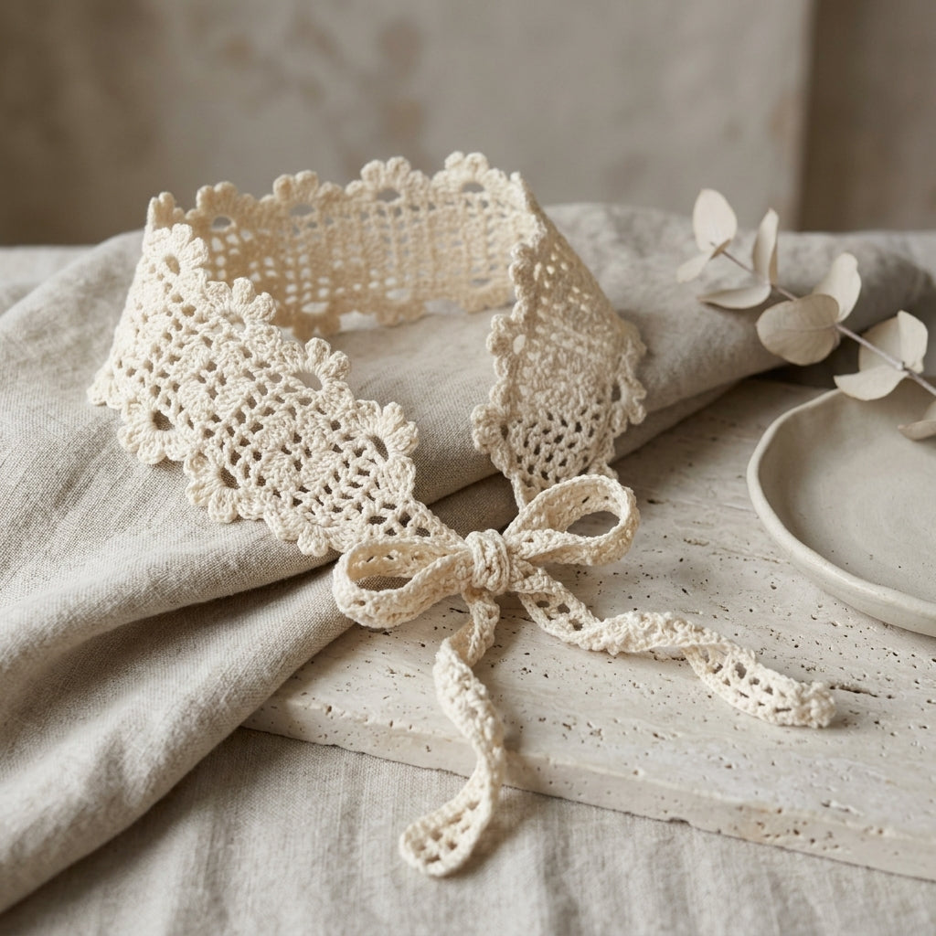 Filet Lace Flower Headband | Crochet Pattern PDF