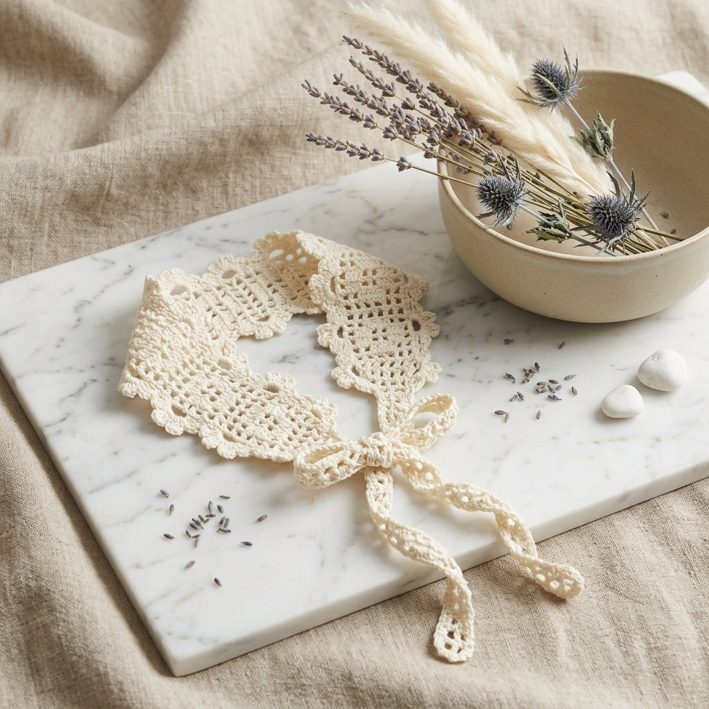 Filet Lace Flower Headband | Crochet Pattern PDF