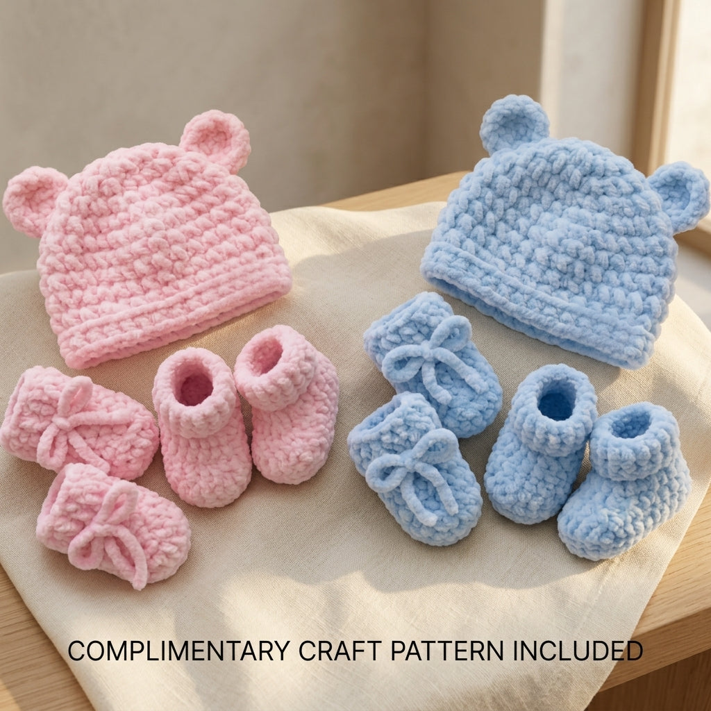 Hat Mittens Booties Baby Booties | Crochet Pattern PDF