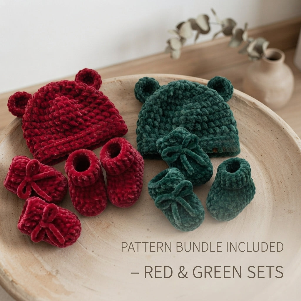 Hat Mittens Booties Baby Booties | Crochet Pattern PDF