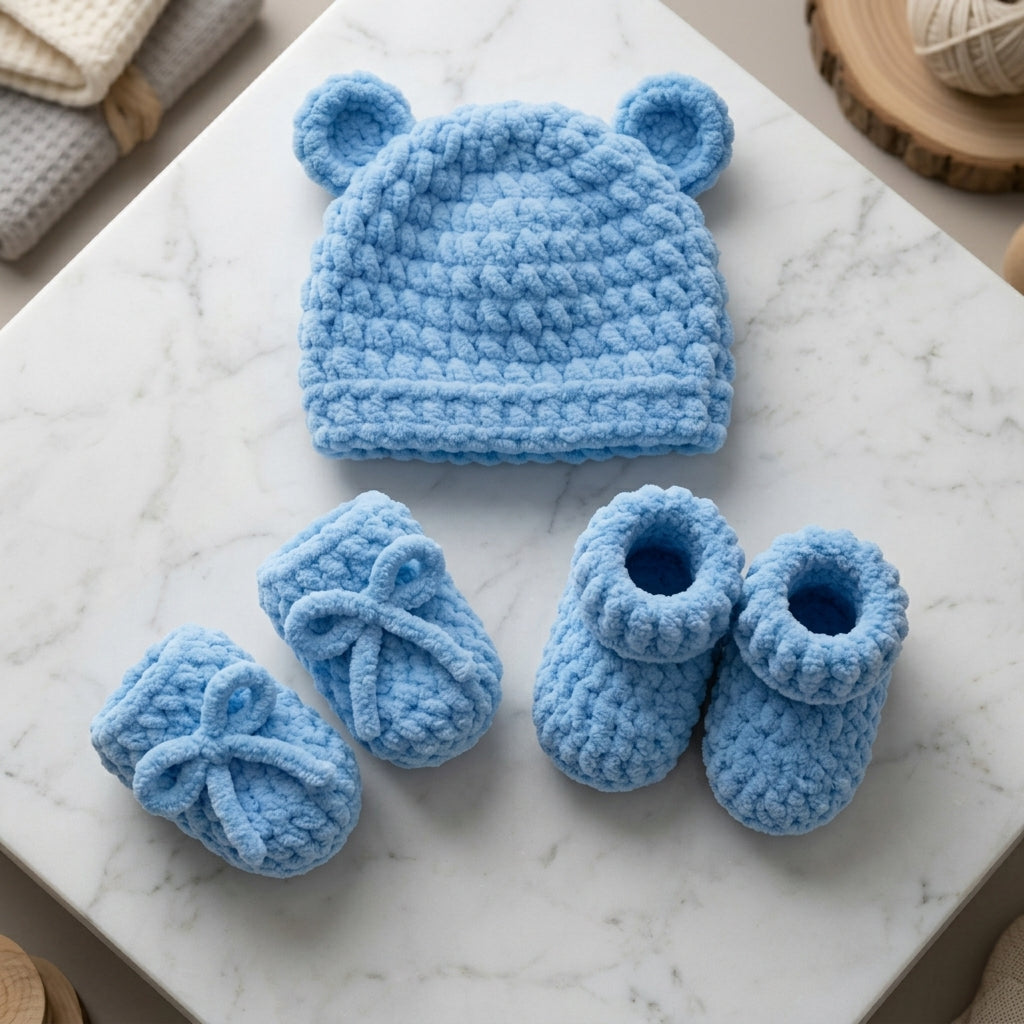 Hat Mittens Booties Baby Booties | Crochet Pattern PDF