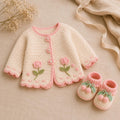 Booties Cardigan Floral Baby Cardigan | Crochet Pattern PDF