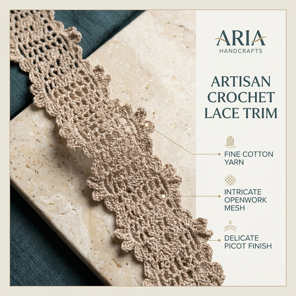 Filet Lace Flower Headband | Crochet Pattern PDF