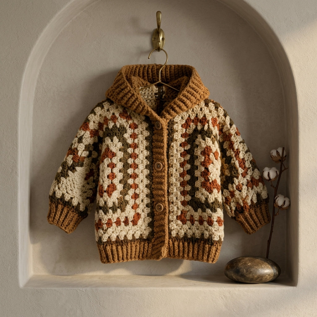 Granny Square Baby Hoodie | Crochet Pattern PDF
