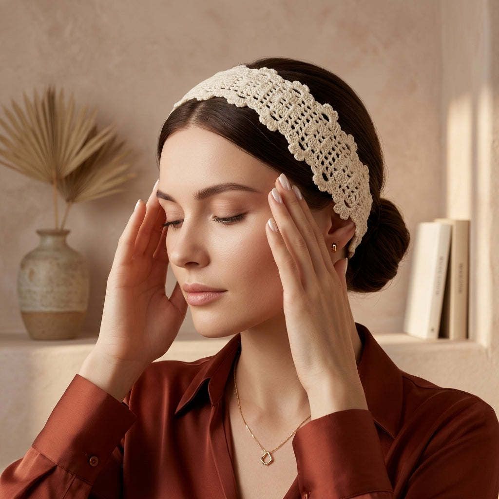 Filet Lace Flower Headband | Crochet Pattern PDF