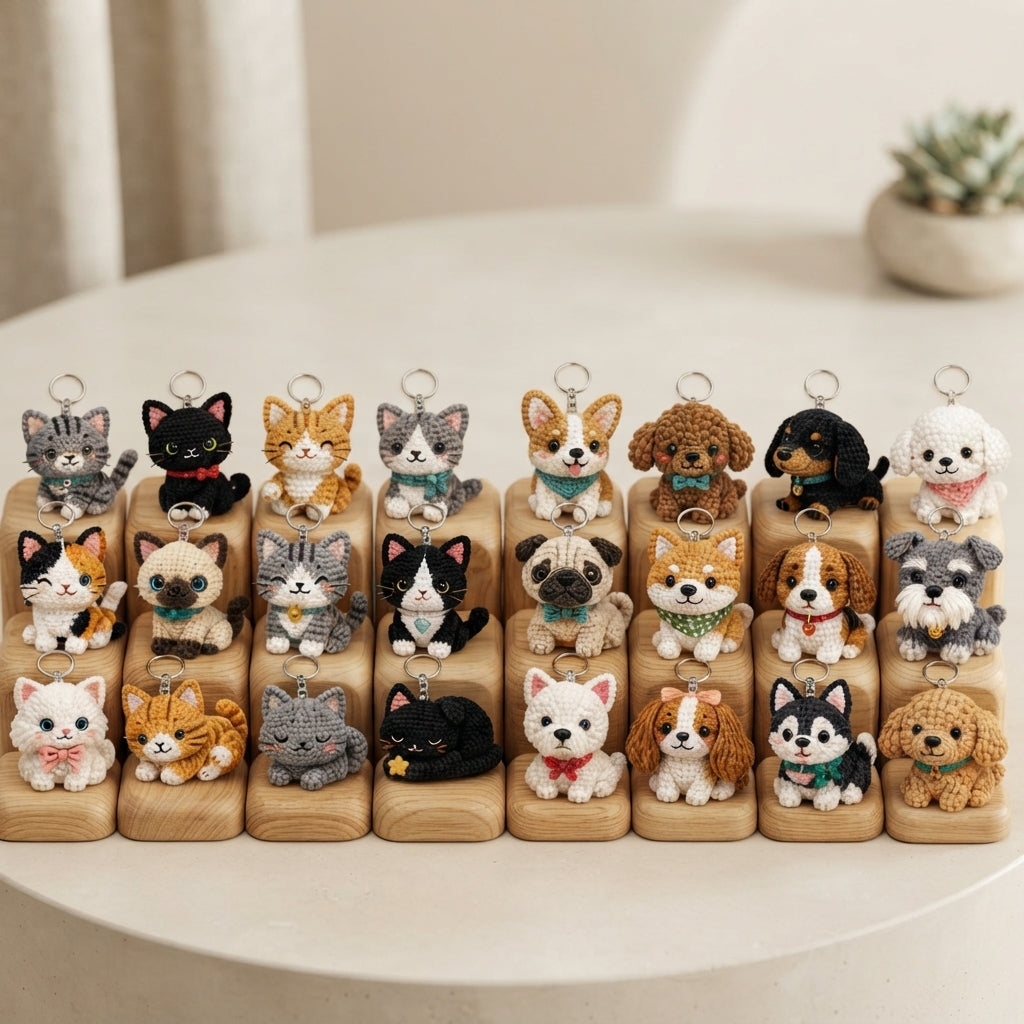 Playful Keychain Mini Charm | Amigurumi Pattern — Design 2