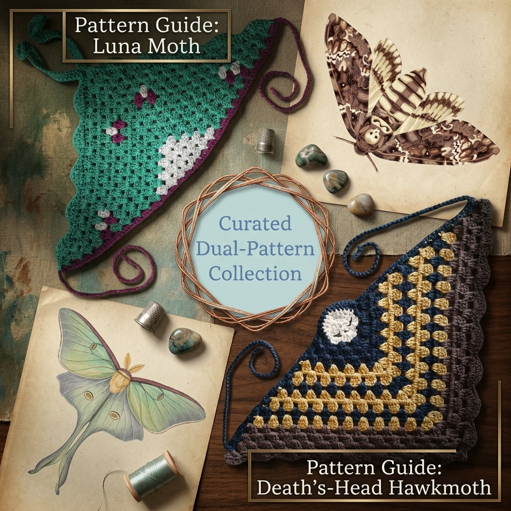 Luna & Death Moth Bandana | Crochet Pattern PDF