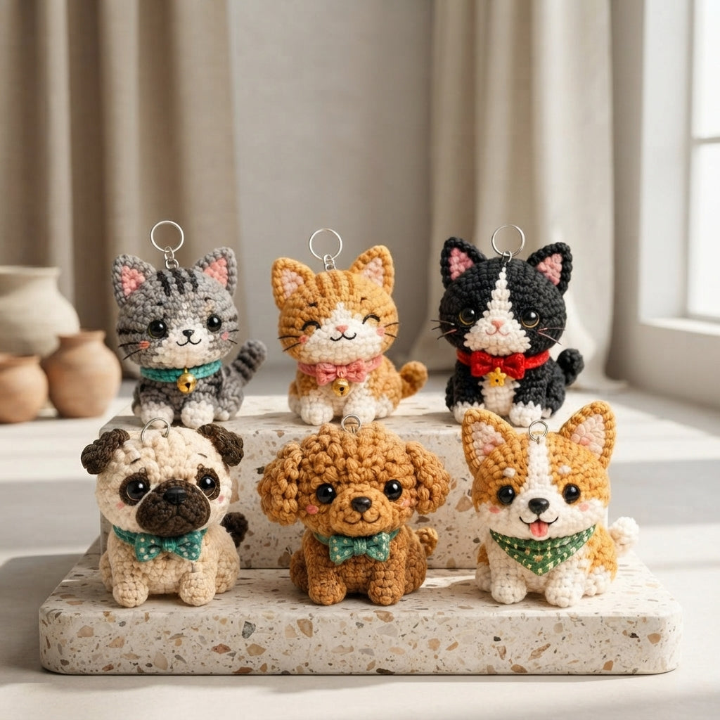 Playful Keychain Mini Charm | Amigurumi Pattern — Design 2