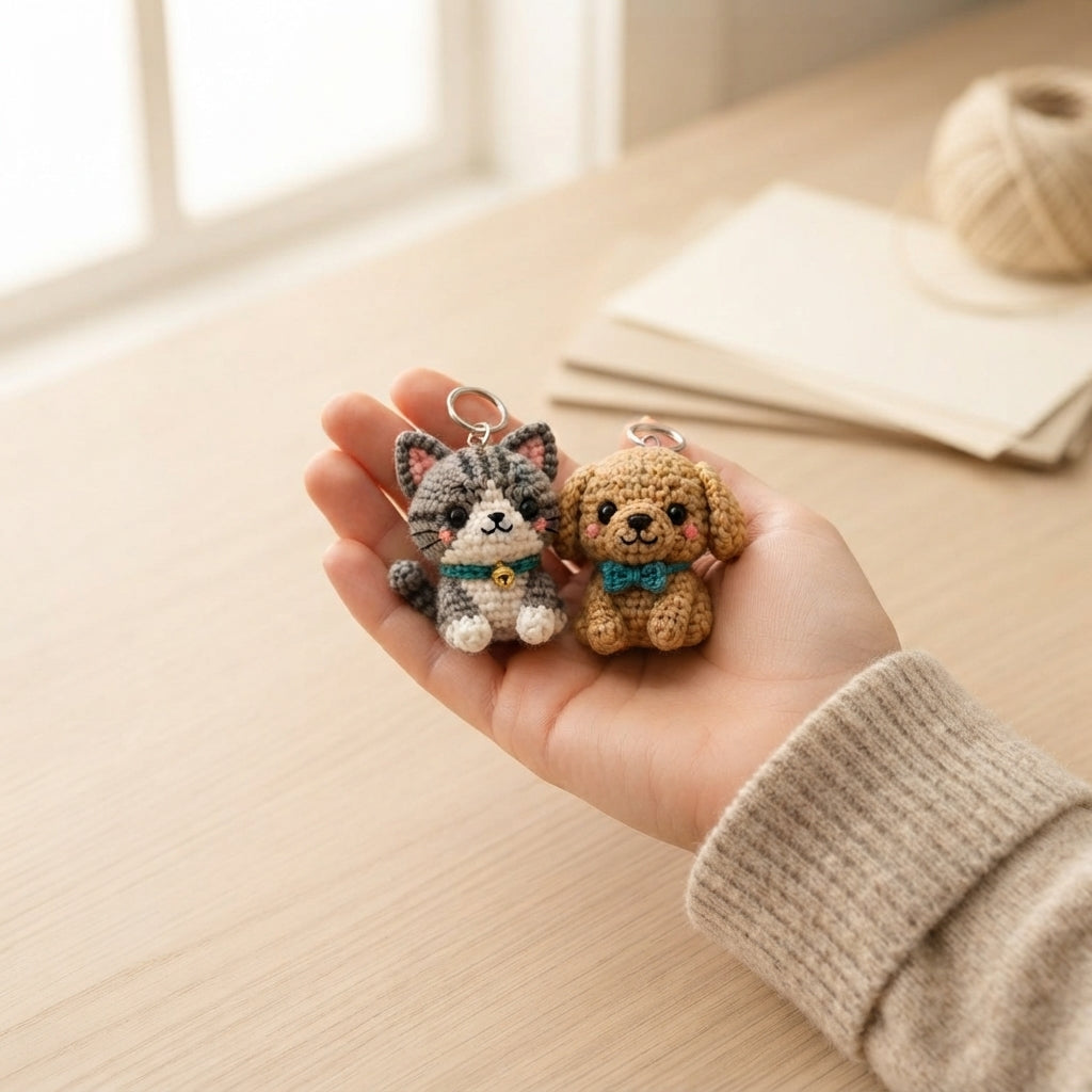 Playful Keychain Mini Charm | Amigurumi Pattern — Design 2