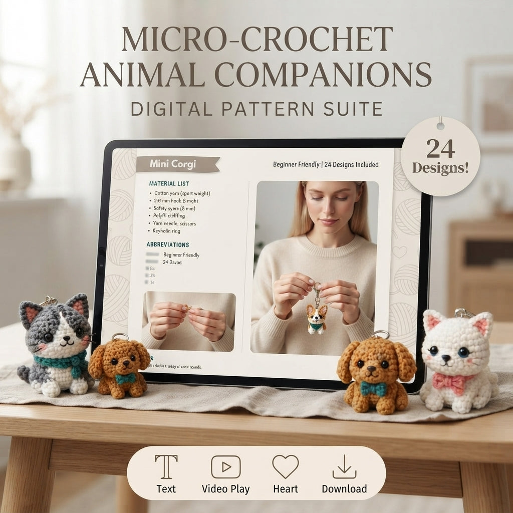 Playful Keychain Mini Charm | Amigurumi Pattern — Design 2