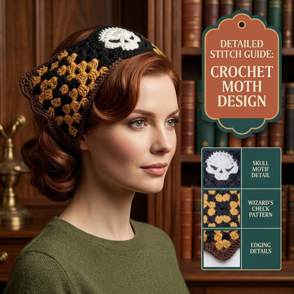 Luna & Death Moth Bandana | Crochet Pattern PDF