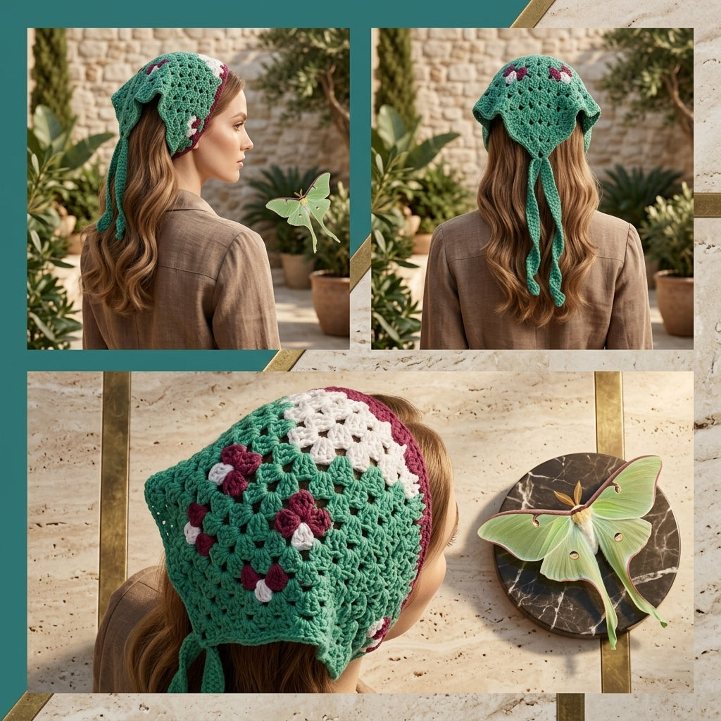 Luna & Death Moth Bandana | Crochet Pattern PDF